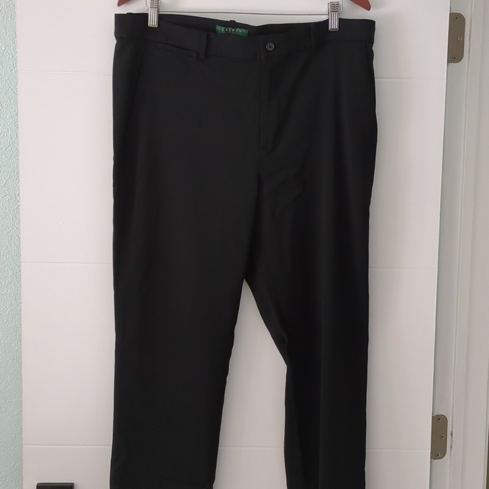 Lauren Ralph Lauren Camaron black straight leg wool pants trousers office wear